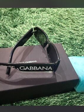 Dolce & Gabbana Black Sunglasses with White Logo Temples